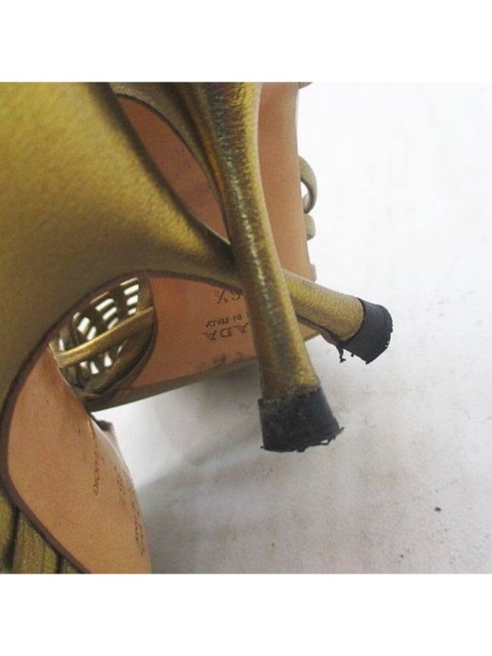 Prada Sandals Knitted Gold - Picture 8 of 9